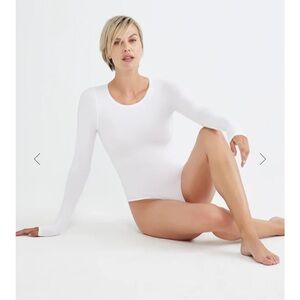 Women's White Long Sleeve Bodysuit